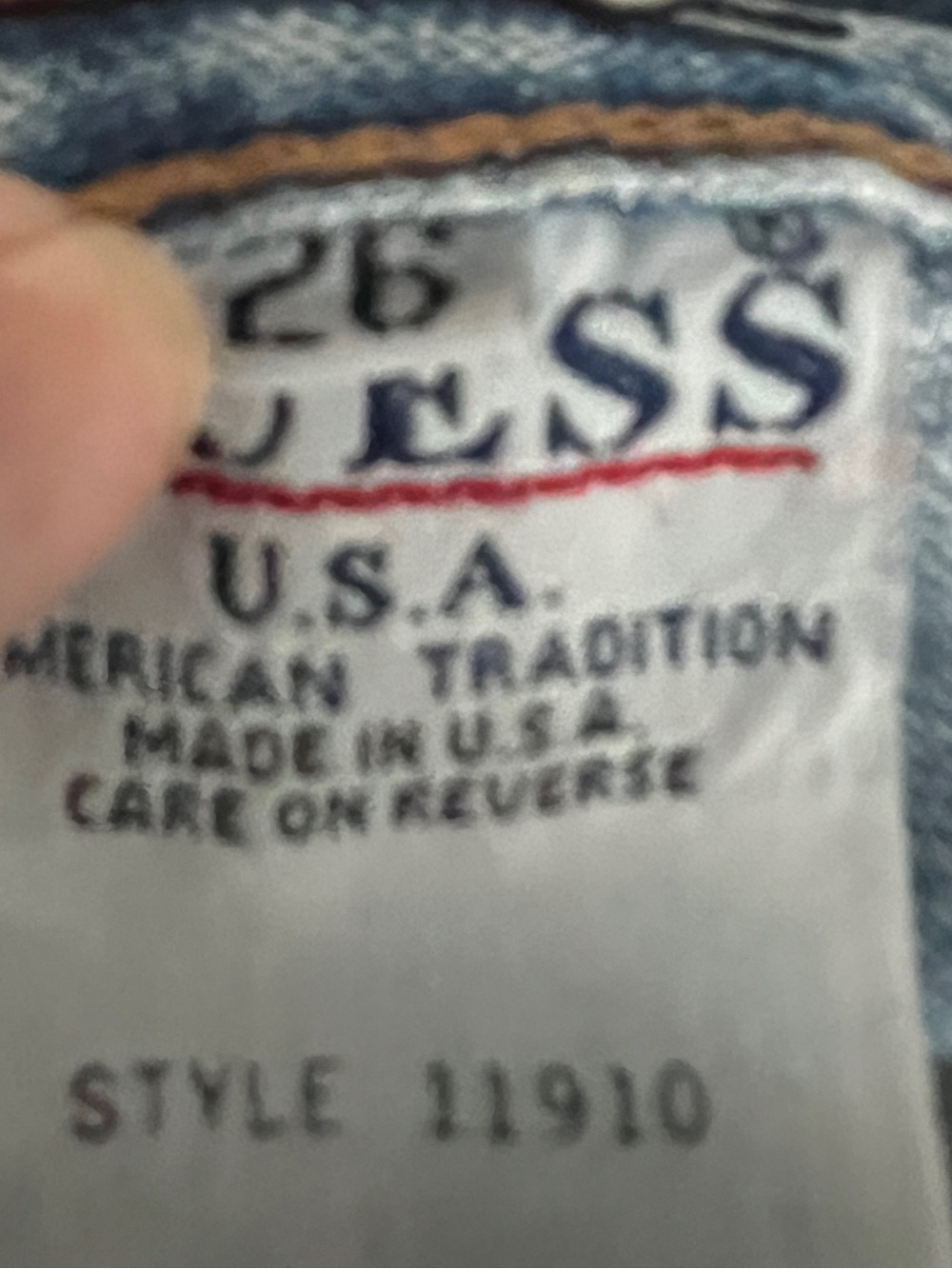 Vintage 90s Guess Triangle Logo High Rise Acid Wash Denim Shorts - One Owner - Picture 7 of 8